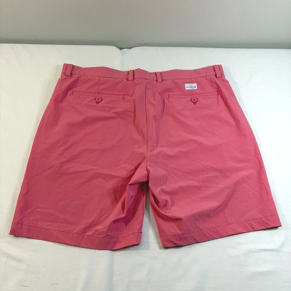 Vineyard Vines Breaker Shorts Men 36 Pink Coral Golf Preppy Stretch 9 Inseam NEW